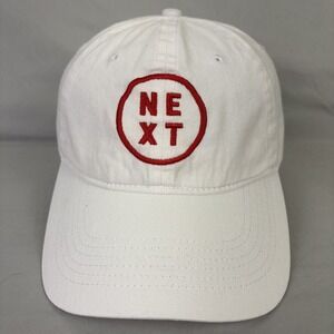 Big Accessories Hat NEXT Logo Baseball Cap Mens OSFM White Red Embroidered